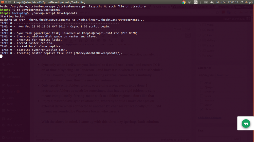 ubuntu sync folders