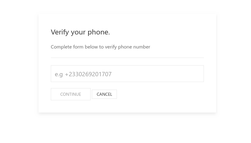 Phone verification UI